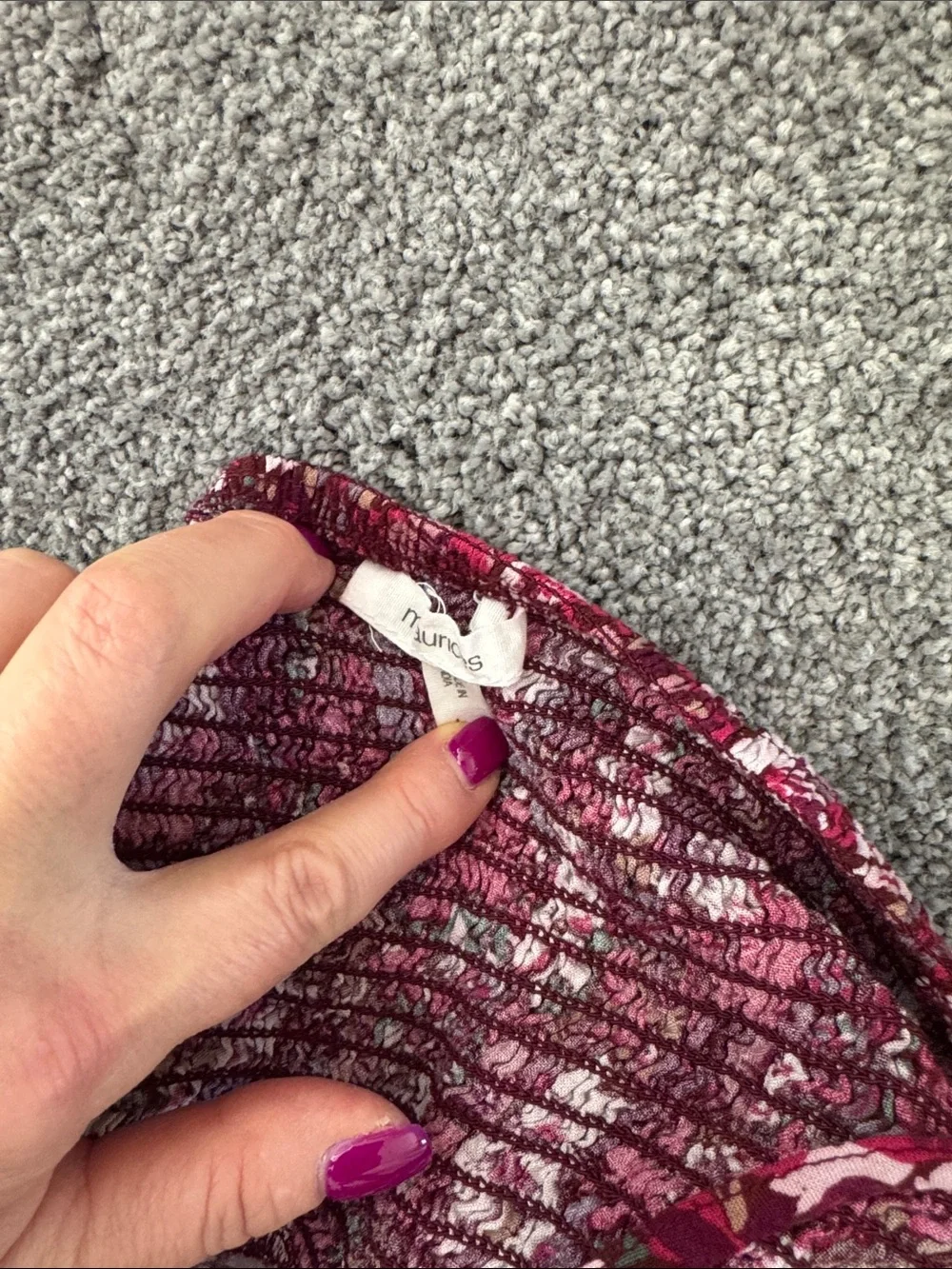 Maurices Floral Smocked Camisole in Burgundy and Pink - NWOT - Picture 6 of 8
